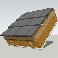 roof wood fibre sarking and between rafters